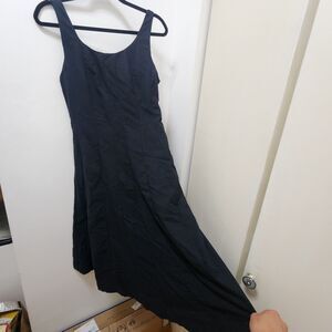 A New Day Black Scoop Neck corset Midi Dress ALine 90s minimalist nwt 4 timeless